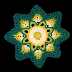 Handmade Victorian Petal Flowers Crochet Set Of Two